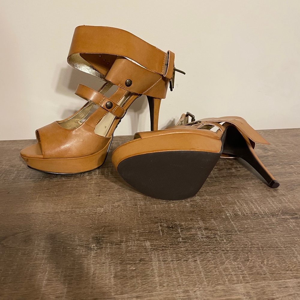 Women's size 9.5 STYLE AND CO. Brand open toe stiletto heels.